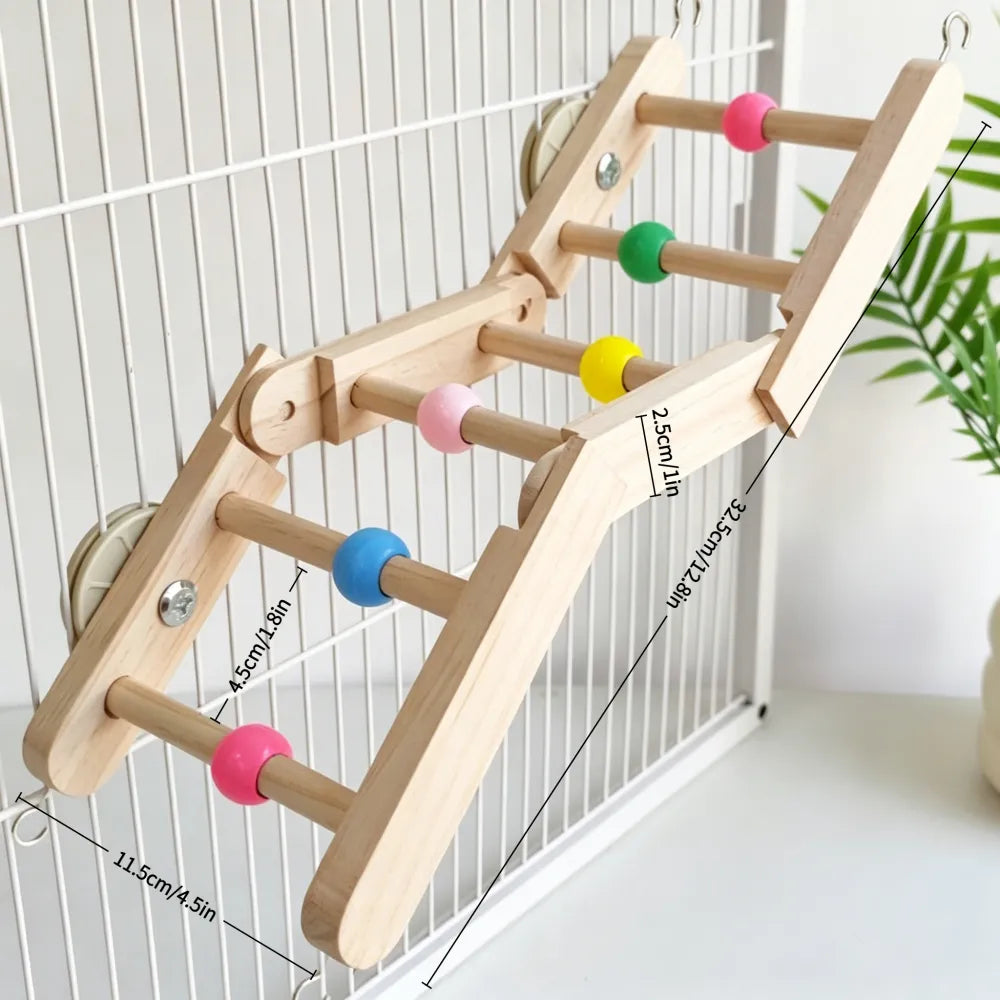 Folding Wooden Parrot Climbing Ladder