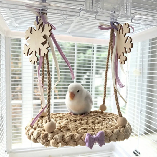 Handmade Woven Bird Swing