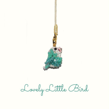 [PRE-ORDER] Miyuki Beaded White-Faced Blue Lovebird Phone Charm