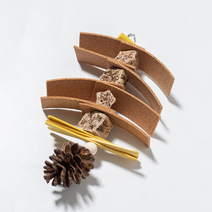 Natural Cork Shredding Bird Toy