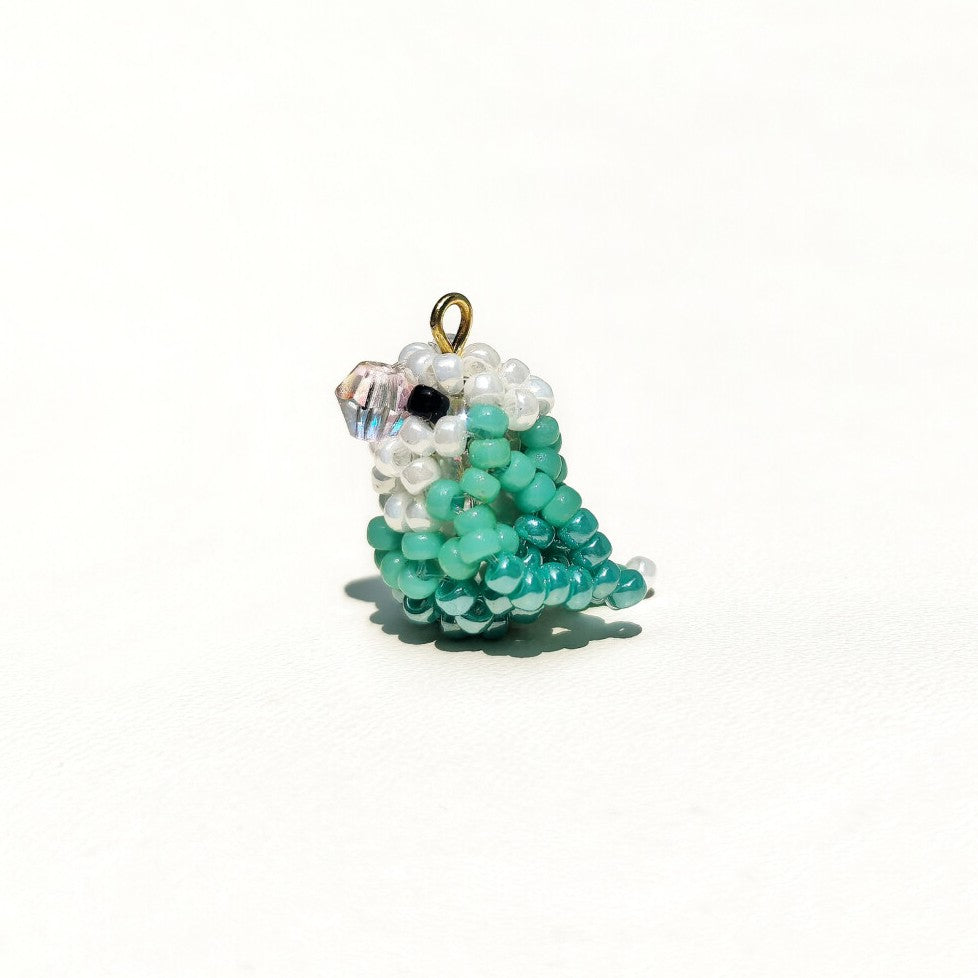 [PRE-ORDER] Miyuki Beaded White-Faced Blue Lovebird Phone Charm