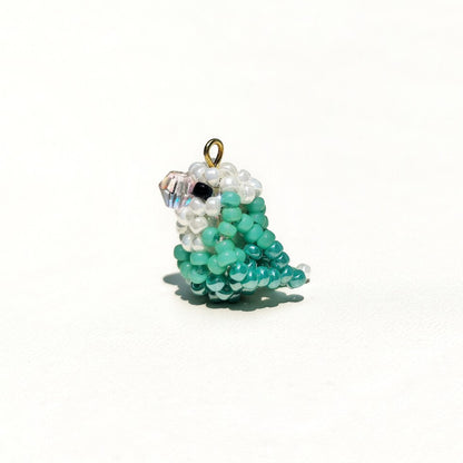 [PRE-ORDER] Miyuki Beaded White-Faced Blue Lovebird Phone Charm