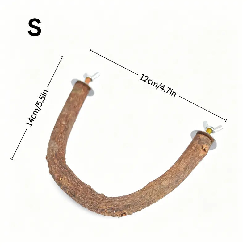Natural Wood U-Shaped Bird Perch