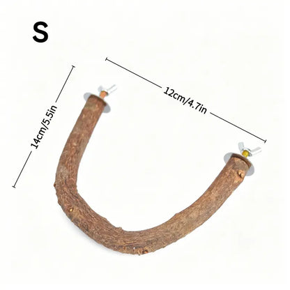 Natural Wood U-Shaped Bird Perch