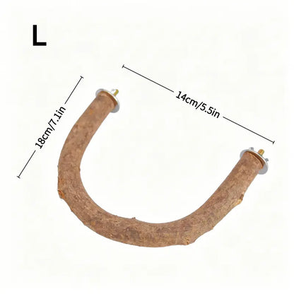 Natural Wood U-Shaped Bird Perch