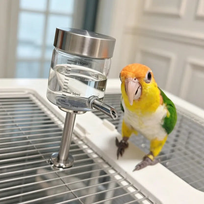 Magnetic Glass Bird Waterer | Cage Mount & Pedestal