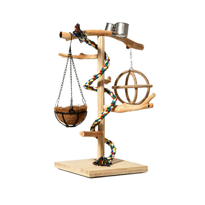 Handcrafted Pear Wood Bird Playstand