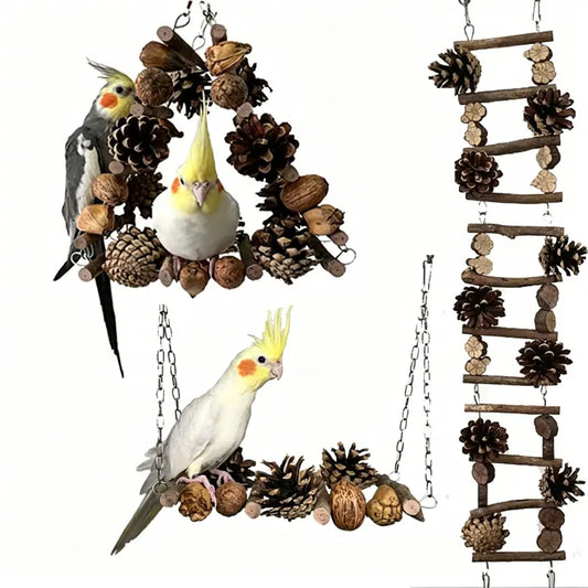 Natural Wood Foraging Swing & Ladder