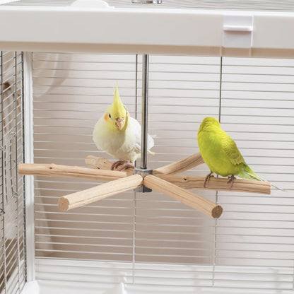 Natural Pearwood Spinning Bird Perch