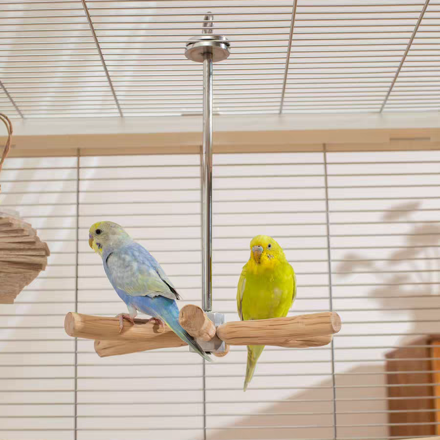 Natural Pearwood Spinning Bird Perch