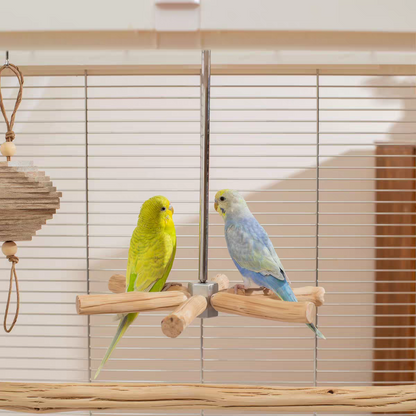 Natural Pearwood Spinning Bird Perch