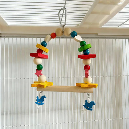 Wooden Bird Swing & Chewing Toy
