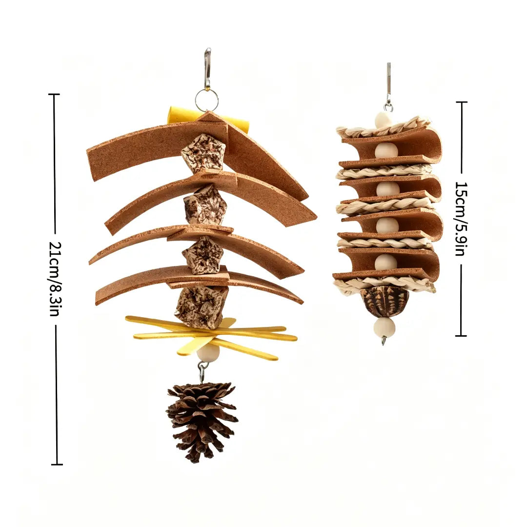 Natural Cork Shredding Bird Toy