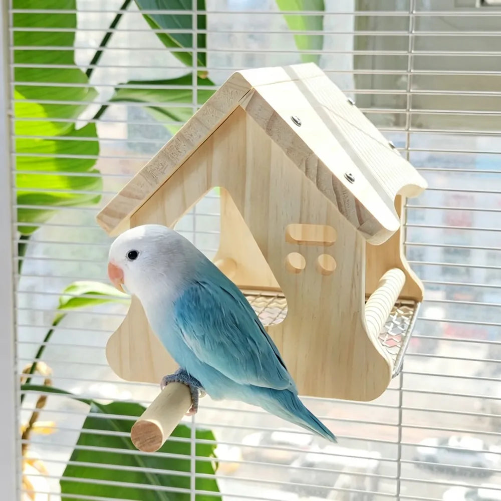 Wooden Bird Hut | Ventilated & Easy-Clean