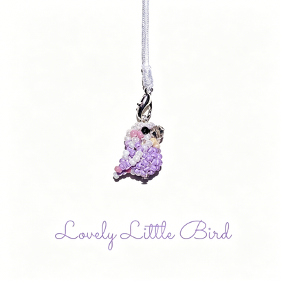 [PRE-ORDER] Miyuki Beaded Violet Lovebird Phone Charm