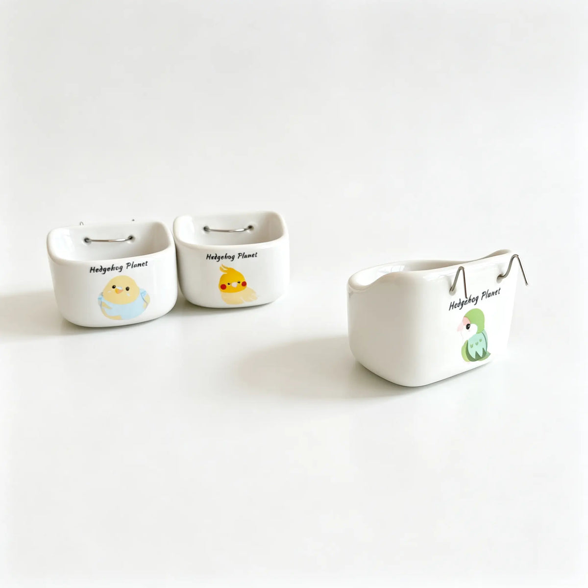 Ceramic Hanging Bird Food Bowl | Anti-Tip Food & Water Cup