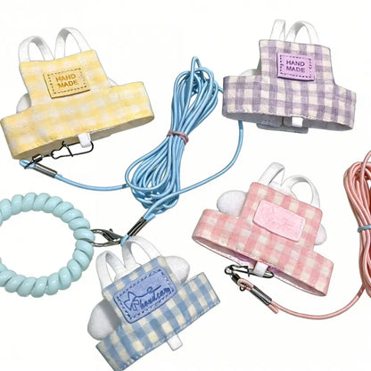 Bespoke Gingham Parrot Flight Suit & Leash Set