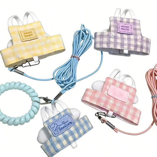 Bespoke Gingham Parrot Flight Suit & Leash Set