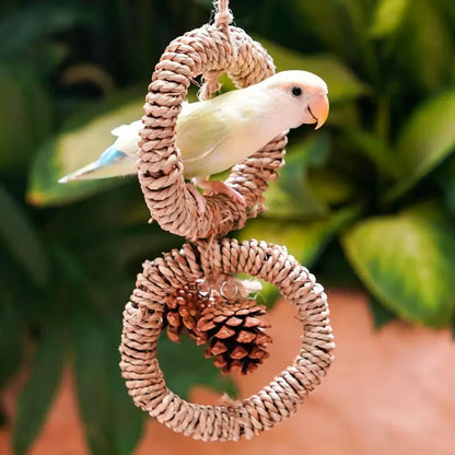 Handwoven Bird Swing Ring Toy