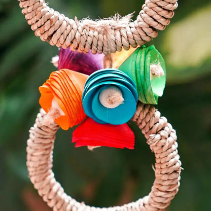 Handwoven Bird Swing Ring Toy