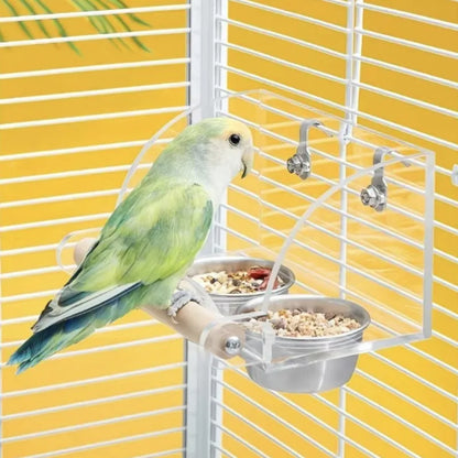 No-Mess Acrylic Bird Feeder with Stainless Steel Bowl