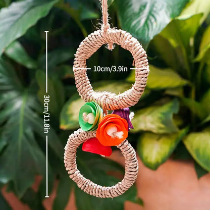 Handwoven Bird Swing Ring Toy