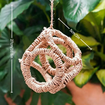 Handwoven Bird Swing Ring Toy