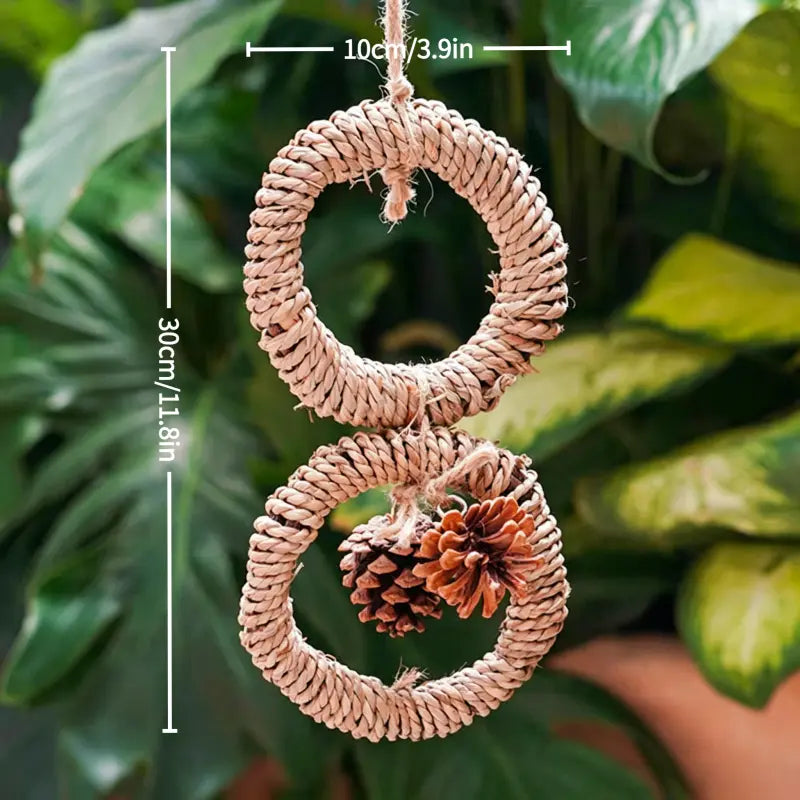 Handwoven Bird Swing Ring Toy