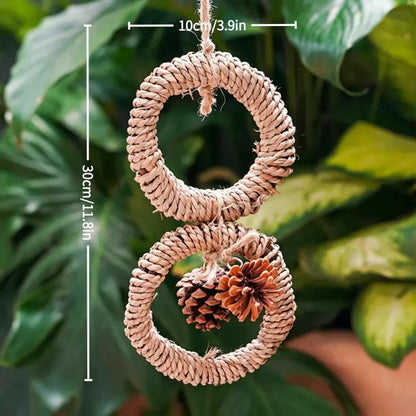 Handwoven Bird Swing Ring Toy