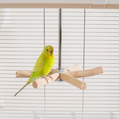 Natural Pearwood Spinning Bird Perch