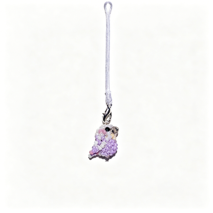 [PRE-ORDER] Miyuki Beaded Violet Lovebird Phone Charm