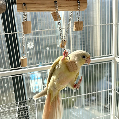 Natural Pear Wood Parrot Slip-Chain Swing