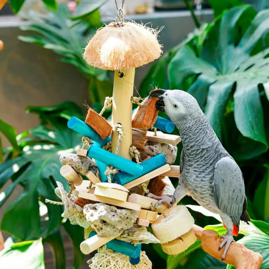 Natural Multi-Texture Chew & Foraging Toy for Large Parrots