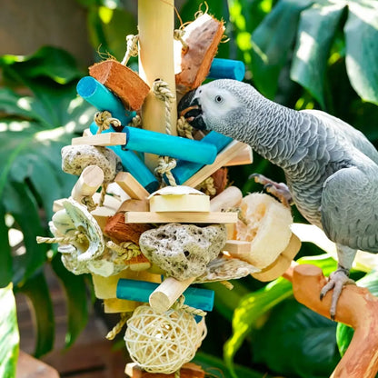 Natural Multi-Texture Chew & Foraging Toy for Large Parrots