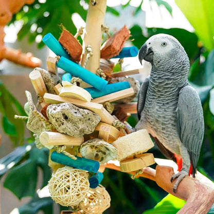 Natural Multi-Texture Chew & Foraging Toy for Large Parrots