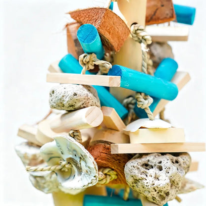 Natural Multi-Texture Chew & Foraging Toy for Large Parrots