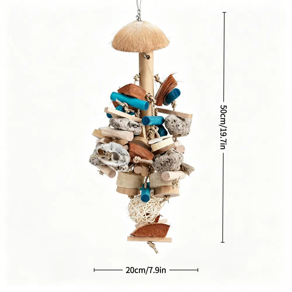 Natural Multi-Texture Chew & Foraging Toy for Large Parrots