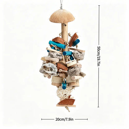 Natural Multi-Texture Chew & Foraging Toy for Large Parrots