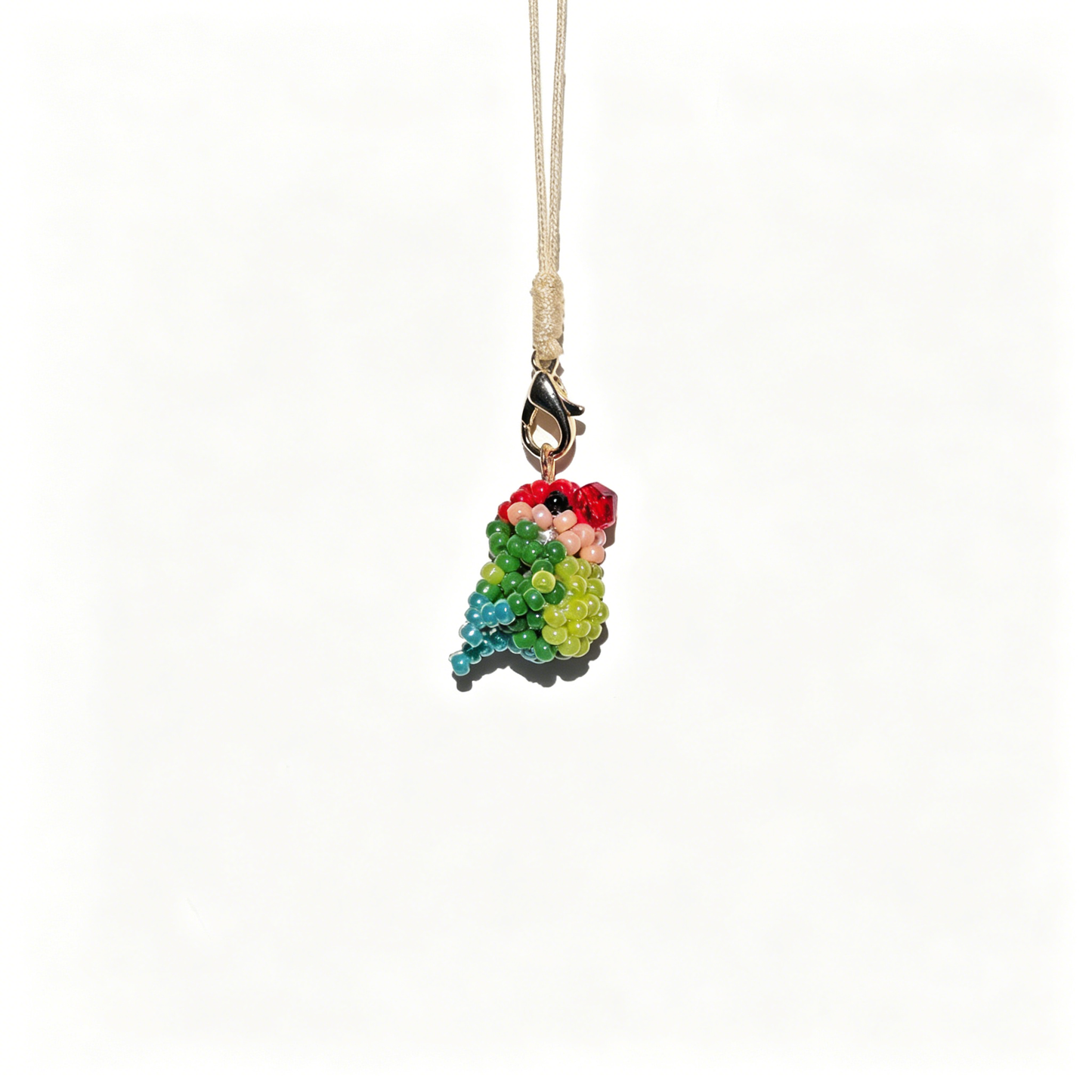[PRE-ORDER] Miyuki Beaded Peach-Faced Lovebird Keychain