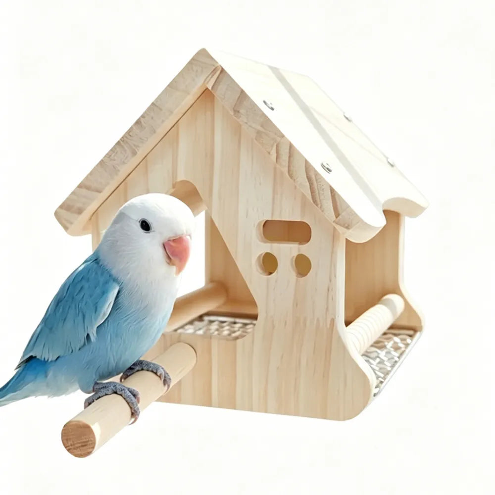 Wooden Bird Hut | Ventilated & Easy-Clean