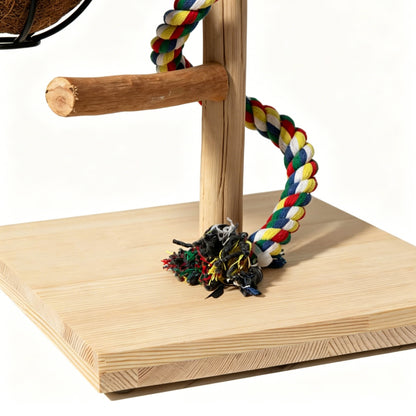 Handcrafted Pear Wood Bird Playstand