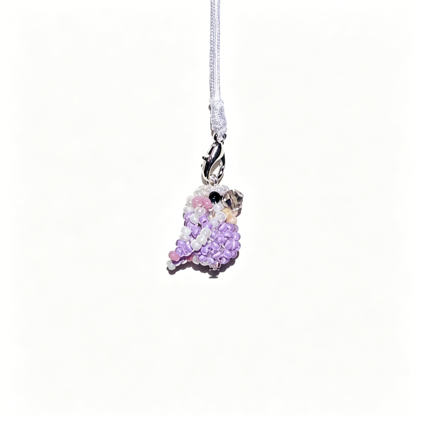 [PRE-ORDER] Miyuki Beaded Violet Lovebird Phone Charm