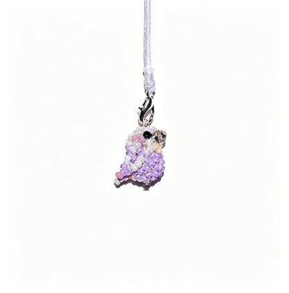 [PRE-ORDER] Miyuki Beaded Violet Lovebird Phone Charm