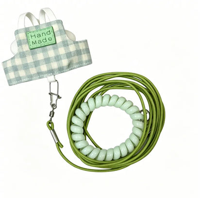 Bespoke Gingham Parrot Flight Suit & Leash Set