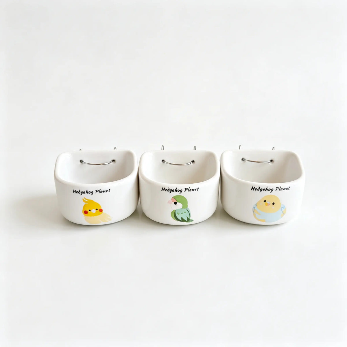Ceramic Hanging Bird Food Bowl | Anti-Tip Food & Water Cup