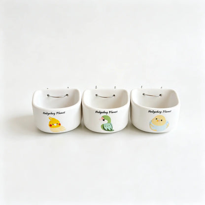 Ceramic Hanging Bird Food Bowl | Anti-Tip Food & Water Cup