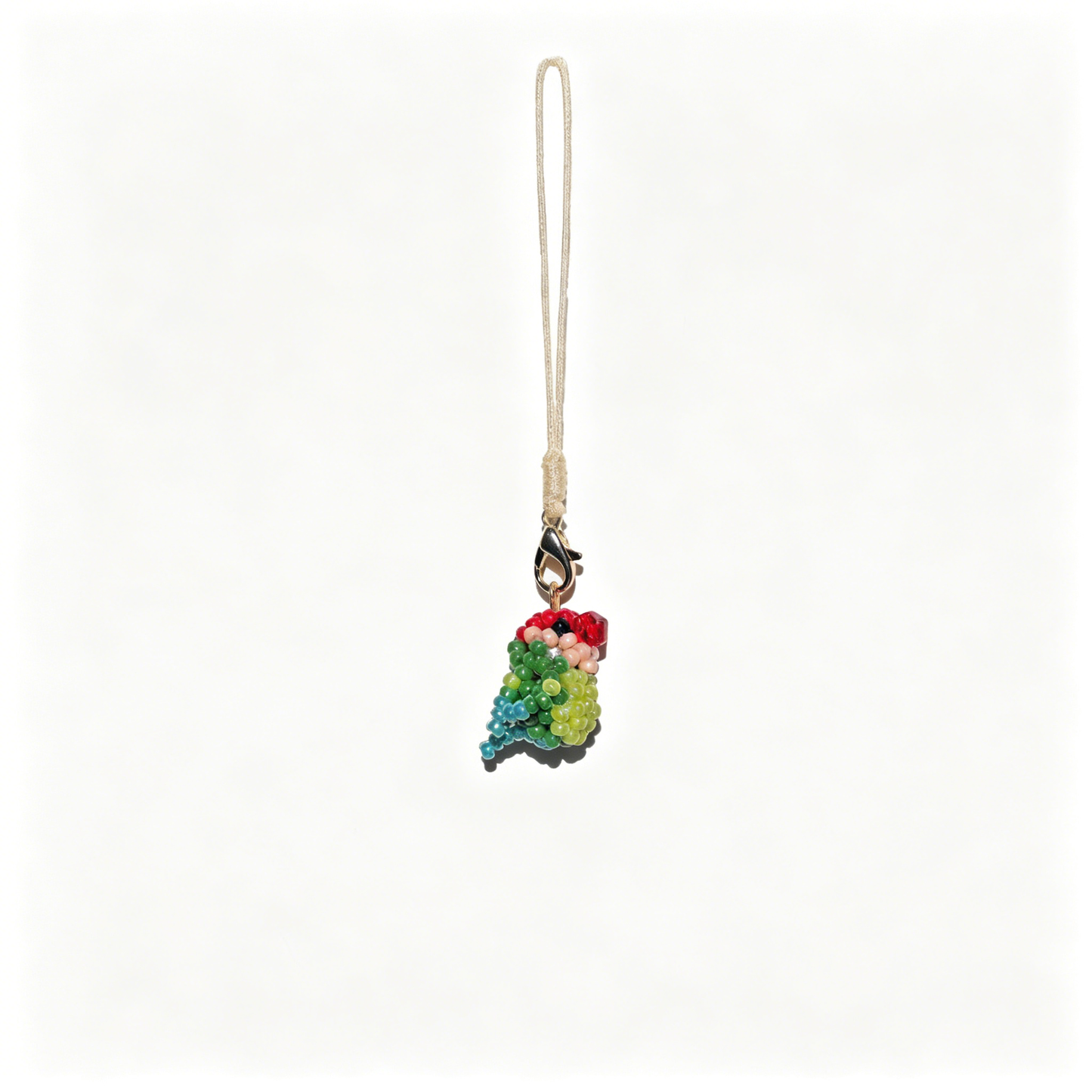 [PRE-ORDER] Miyuki Beaded Peach-Faced Lovebird Keychain