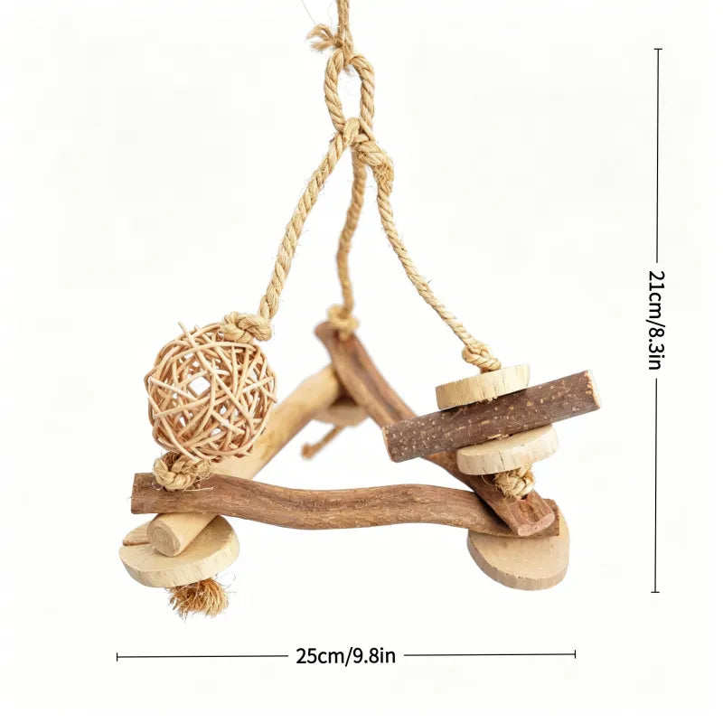 Natural Java Wood Triangle Swing