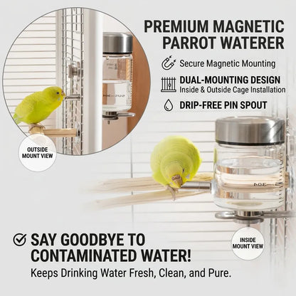 Magnetic Bird Waterer | No-Drip Pin Spout