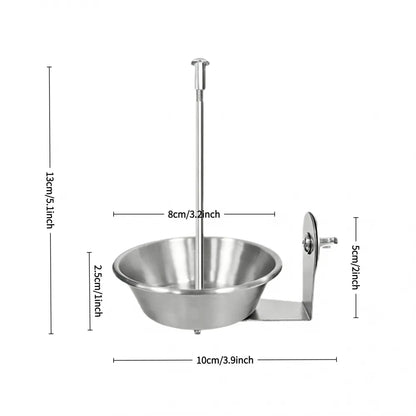 Stainless Steel Bird Fruit Skewer with Catch Bowl